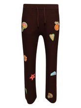 patch-detailed crochet trousers